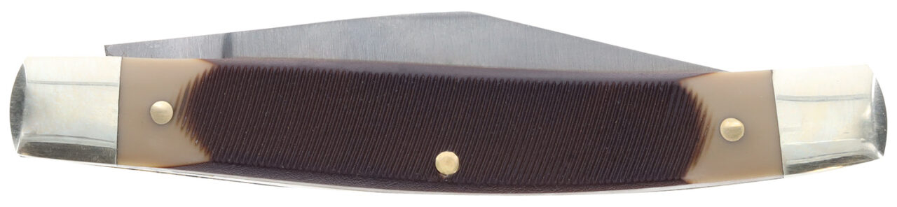 Old Timer 1179231 Middleman Jack 2.50" 1.70" Folding Clip/Sheepsfoot Plain Stainless Steel Blade Black/Tan Sawcut Bone Handle - Image 3