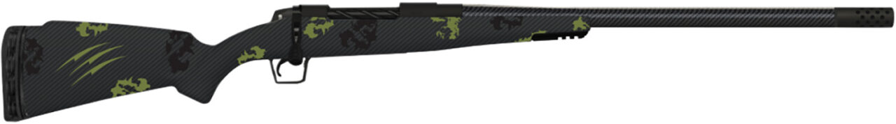 Fierce Firearmss ROG65PRC24BF Carbon Rogue 7mm PRC 3+1 24" Carbon Fiber Barrel, Black Cerakote Steel Rec, Forest Camo Rogue Stock