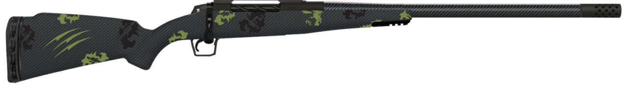 Fierce Firearmss TROG300PRC24BF CT Rogue 300 PRC 3+1 24" Carbon Fiber Barrel, Black Cerakote Titanium Rec, Forest Camo Rogue Stock