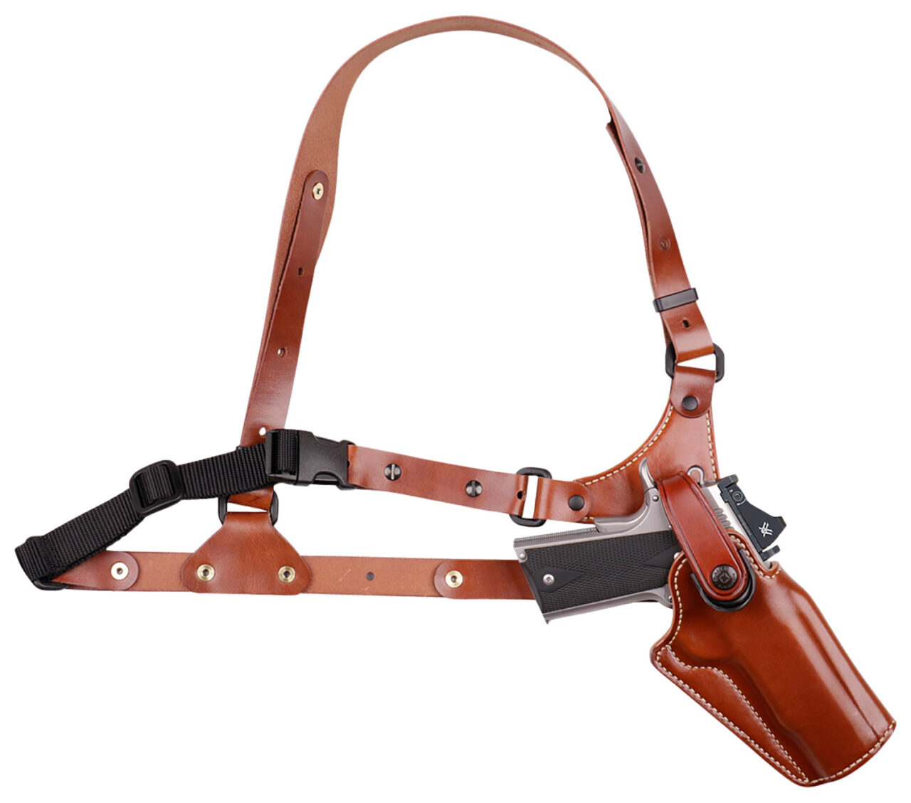 Galco GA880R Great Alaskan Fits Chest Up To 54" Tan Leather Shoulder/Torso Strap Fits Springfield XDM Elite Right Hand