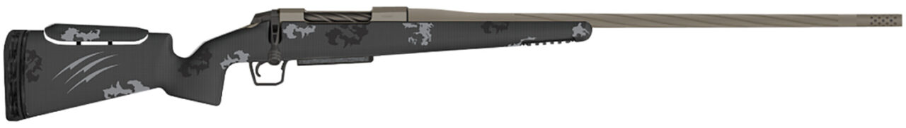 Fierce Firearmss FRXP7PRC22TP Twisted Rival XP 7mm PRC 3+1 22" Twisted Flutes, Tungsten Gray Steel Barrel/Rec, Phantom Camo Carbon Fiber Rival Stock with Adj. Cheek Piece, Radial Muzzle Brake, Bix & Andy Adj. Trigger