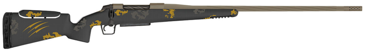 Fierce Firearmss FRXP7PRC22SBH Twisted Rival XP 7mm PRC 3+1 22" Twisted Flutes, Smoked Bronze Steel Barrel/Rec, Harvest Camo Carbon Fiber Rival Stock with Adj. Cheek Piece, Radial Muzzle Brake, Bix & Andy Adj. Trigger