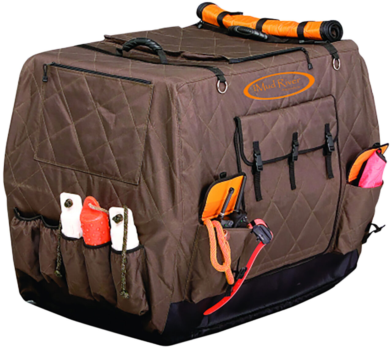 Mud River MRM1414 Dixie Insulated Kennel Cover Brown Polyester Medium 32" x 23" x 25" - Image 2
