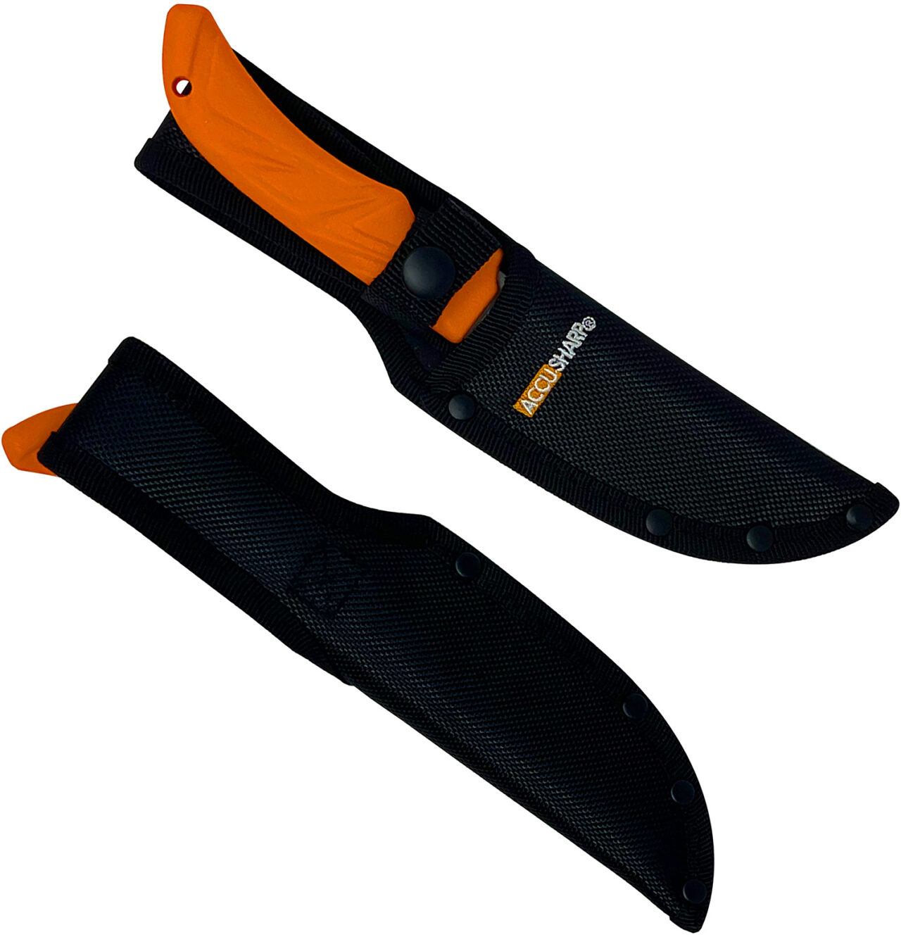 AccuSharp 734C AccuZip 4" Fixed Plain Stainless Steel/ Blade Blaze Orange Ergonomic Anti-Slip Rubber Handle - Image 2