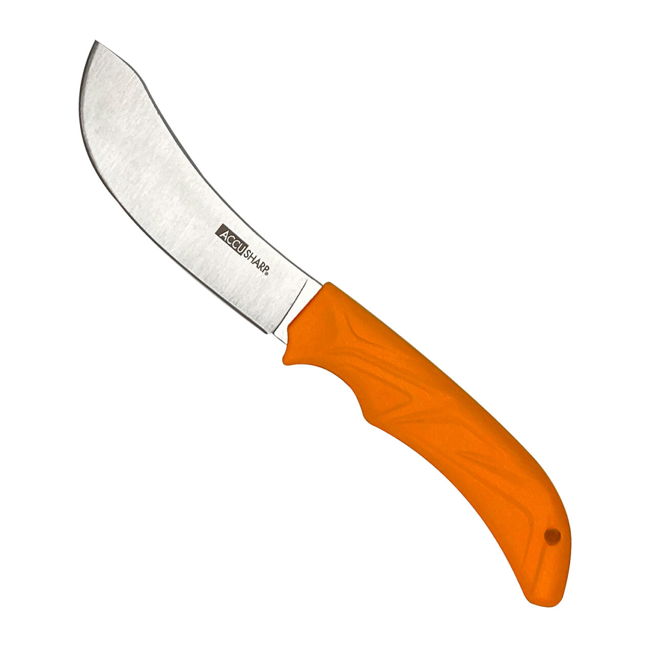 AccuSharp 732C Butcher 4" Fixed Butcher Plain Stainless Steel Blade/Blaze Orange Ergonomic Anti-Slip Rubber Handle