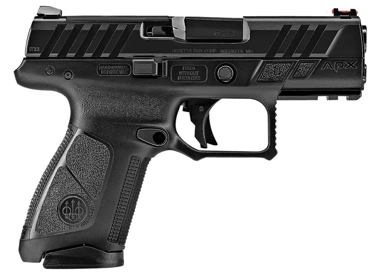 Beretta USA JAXA1C915FO APX A1 Compact 9mm Luger 15+1 3.70" Black Barrel, Black Optic Ready/Serrated Slide, Black Polymer Frame w/Extended Stippling, Black Interchangeable Backstrap Grip, Ambidextrous