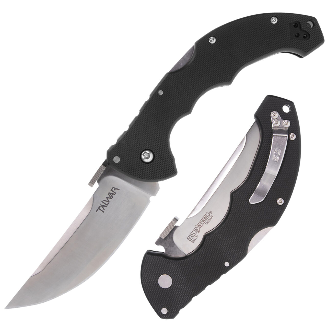 Cold Steel CS21TTL 4" Folding Straight Back Plain S35VN Blade 5.25" G10 Handle Includes Belt Clip