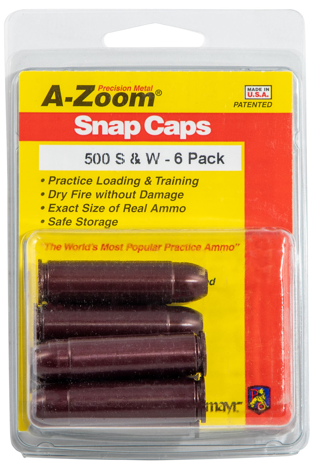 A-Zoom 16144 Revolver Snap Cap 500 S&W Mag Aluminum 6 Pack - Image 2