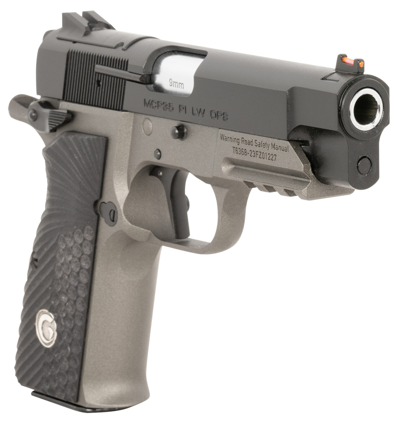 EAA GIRSAN 390436 MCP 35 PI LW OPS 9mm Luger 15+1, 3.88" Stainless Steel Barrel, Matte Black Optic Ready/Serrated Steel Slide, Tungsten Gray Cerakote w/Black Controls Aluminum Frame w/Beavertail & Picatinny Rail, G10 Grip - Image 3
