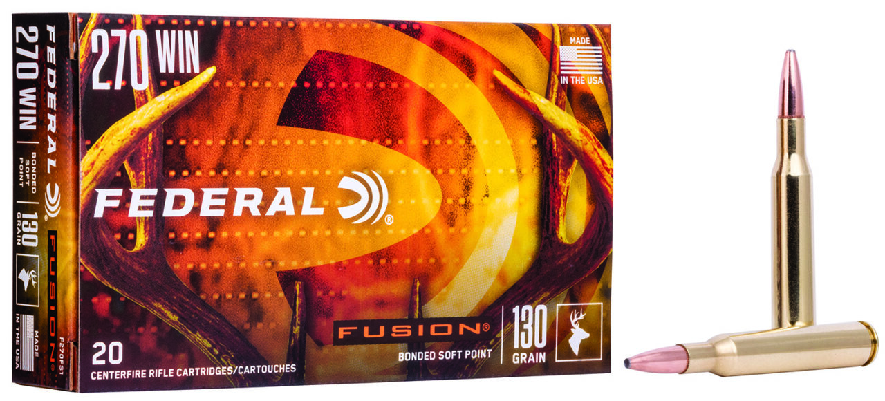 Federal F270FS1 Fusion 270 Win 130 gr Fusion Soft Point 20 Per Box/ 10 Cs