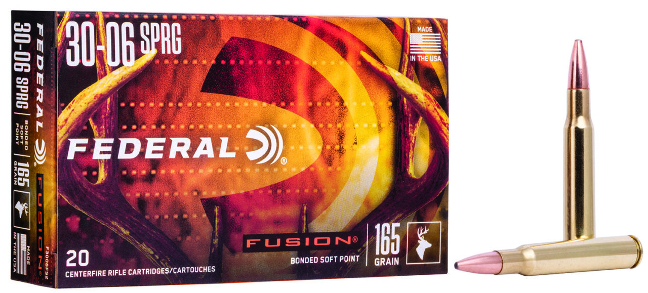 Federal F3006FS2 Fusion 30-06 Springfield 165 gr Fusion Soft Point 20 Per Box/ 10 Cs