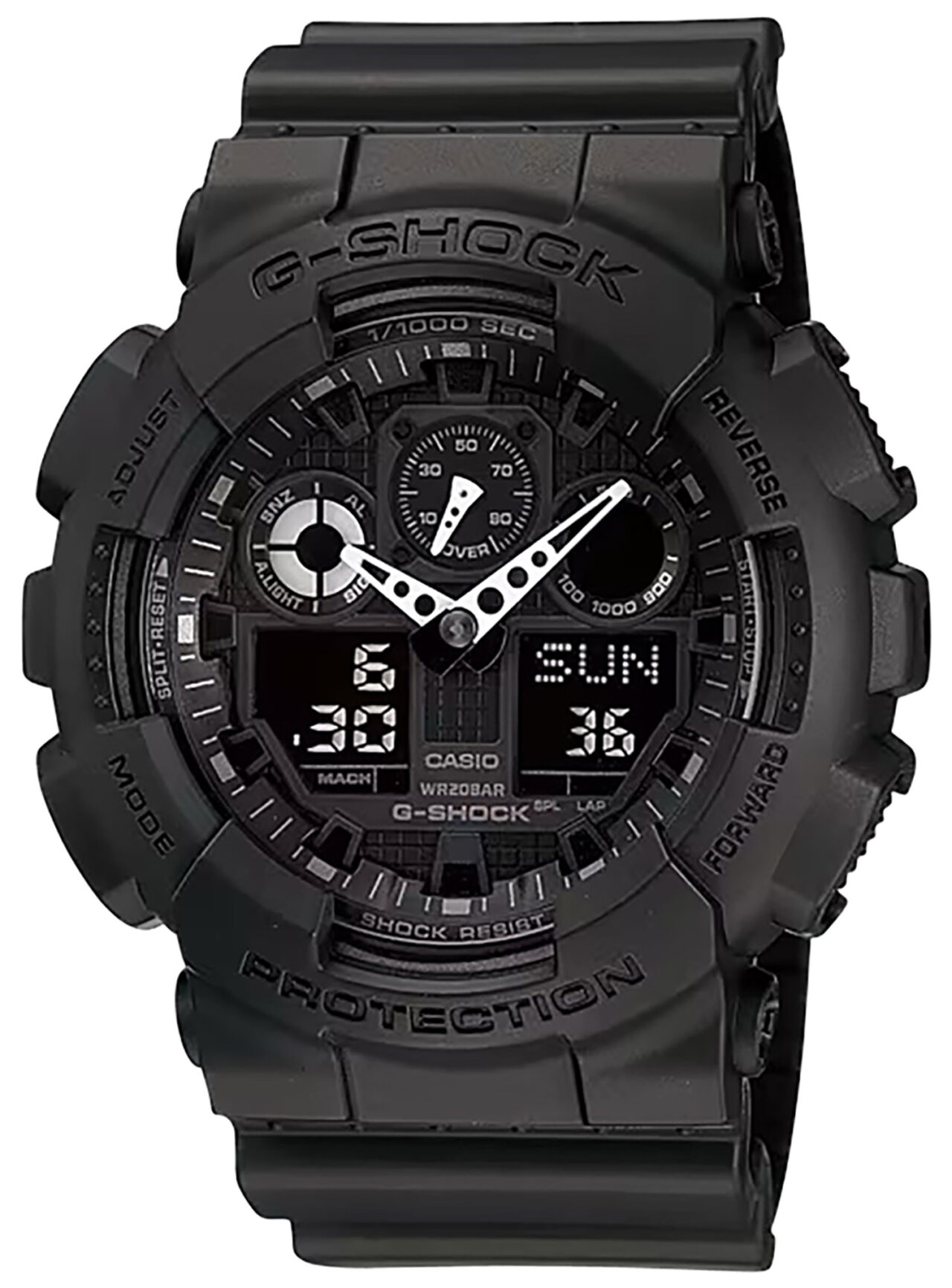 G-shock GA1001A1 G-Shock Tactical XL 52mm Keep Time Black Features Stopwatch/Speedometer