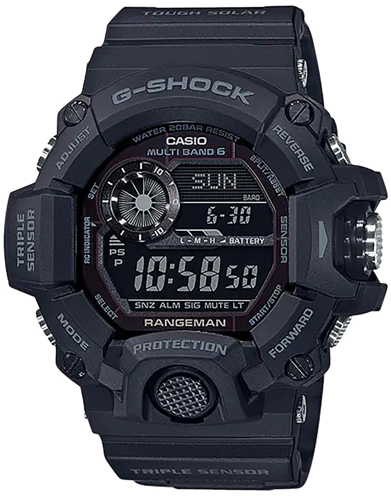 G-shock GW94001B G-Shock Tactical Rangeman Keep Time Blackout Size 145-215mm Features Digital Compass