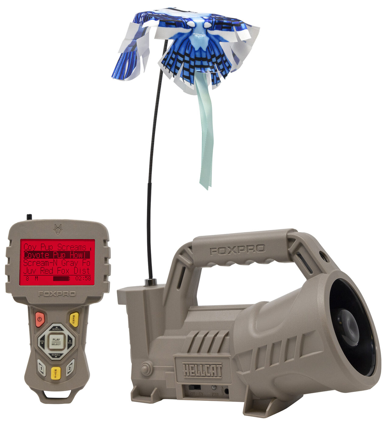 Foxpro HELLCAT Hellcat Digital Call Attracts Predators Features TX433 Transmitter Tan ABS Polymer