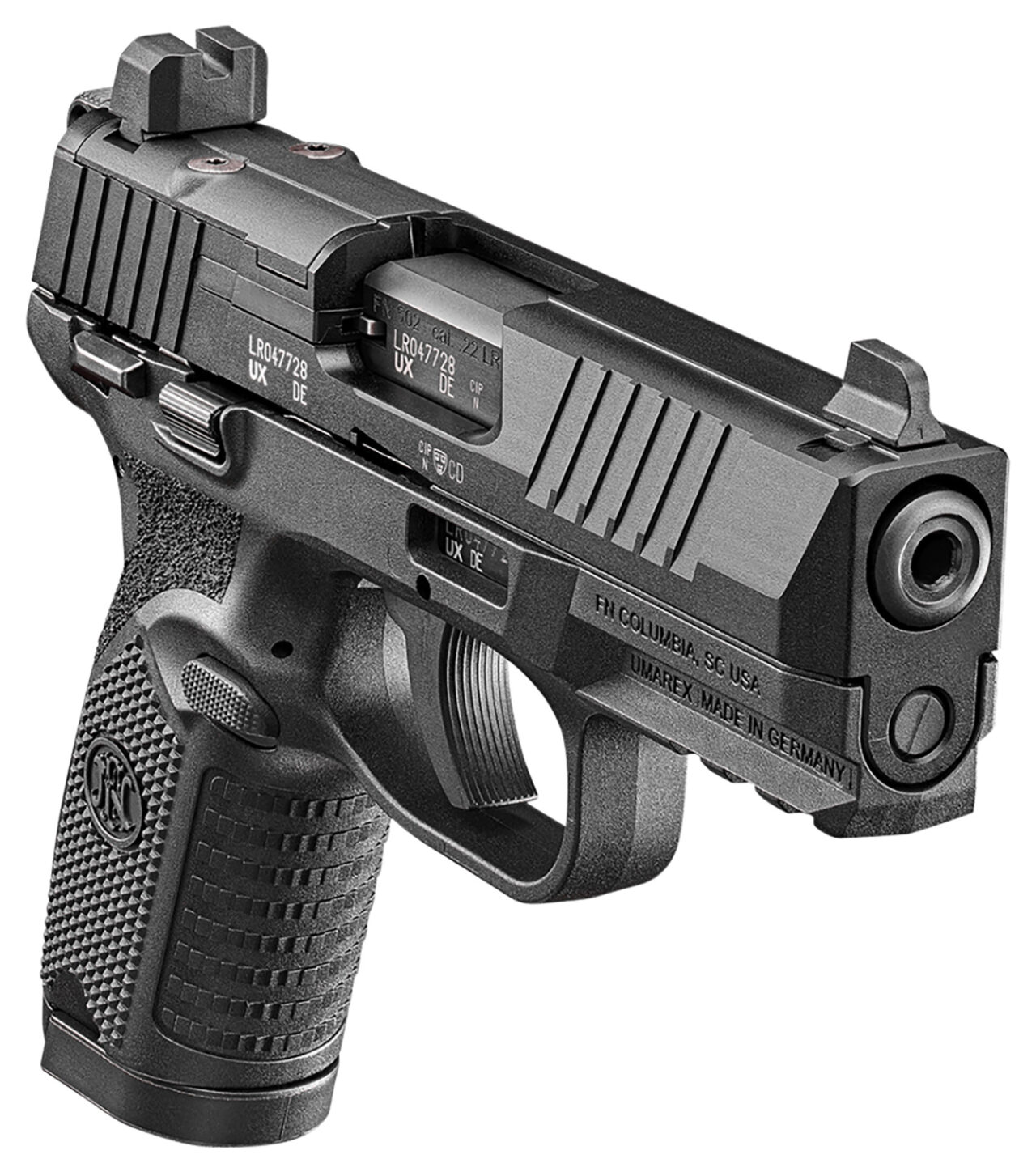FN 66101013 502 MRD Full Size 22 LR 10+1 4" Black Target Crown Steel Barrel/Black PVD Optic Ready/Serrated Slide/Black Polymer Frame w/Accessory Rail/Black Textured Polymer Grips Ambidextrous - Image 3