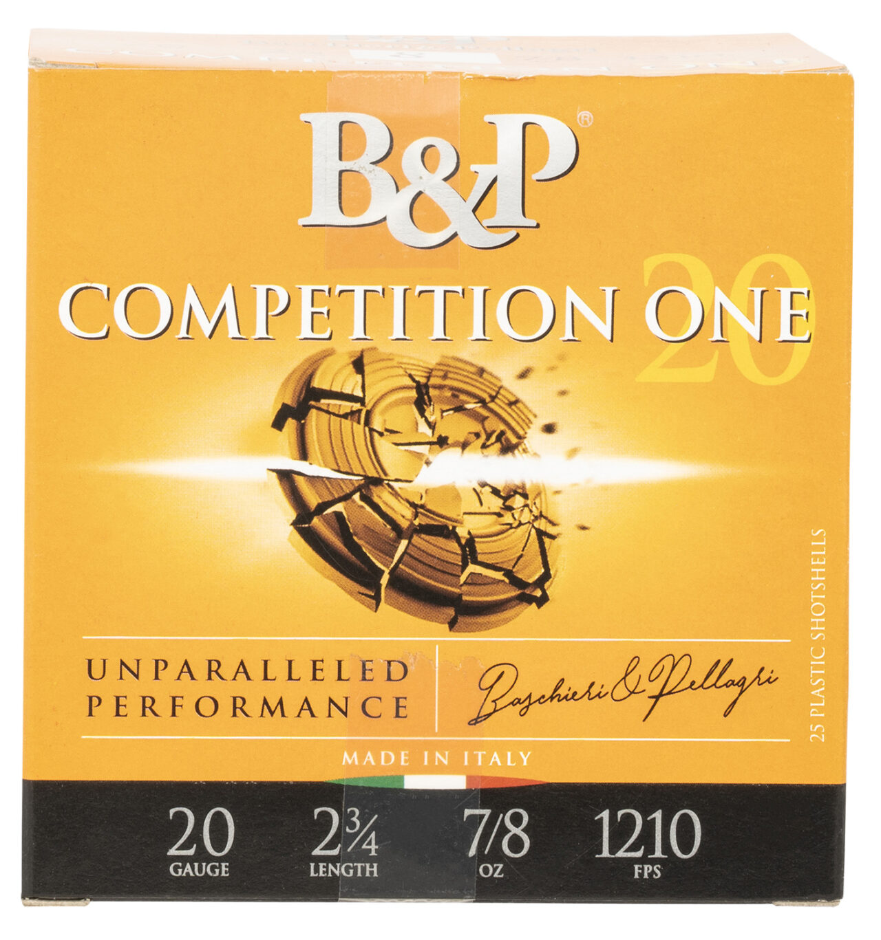 B&P 20B78CP8 Competition ONE (Lead) 20 Gauge 2.75" 7/8 oz 8 Shot 25 Per Box/ 10 Box Per Case - Image 2