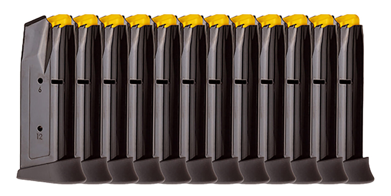Taurus 389000903 G3C Magazine Pop Display (12 Pack) 12rd 9mm Luger, Black Steel with Polymer Base Plate, Fits Taurus G3C