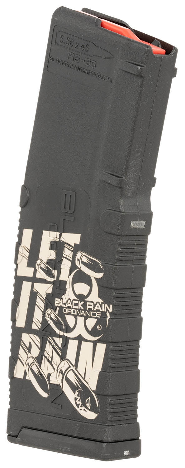 Black Rain Ordnance Magazine 30rd, Black Polymer with Let It Rain Bullet Engraving, Fits AR-15 Platform - Image 2