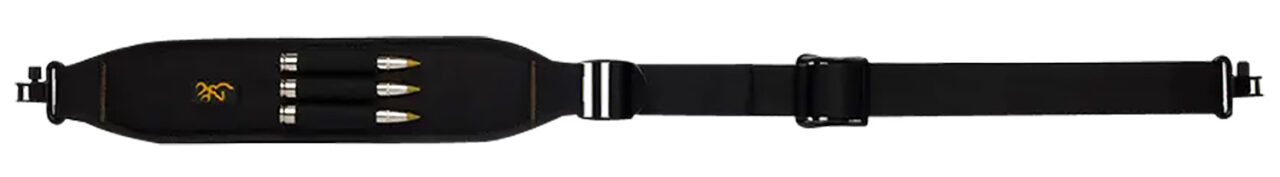 Browning 122199925 All Season Black, 26"- 40" OAL, Padded Shoulder Strap with Ammo Loops, Metal Sling Swivels
