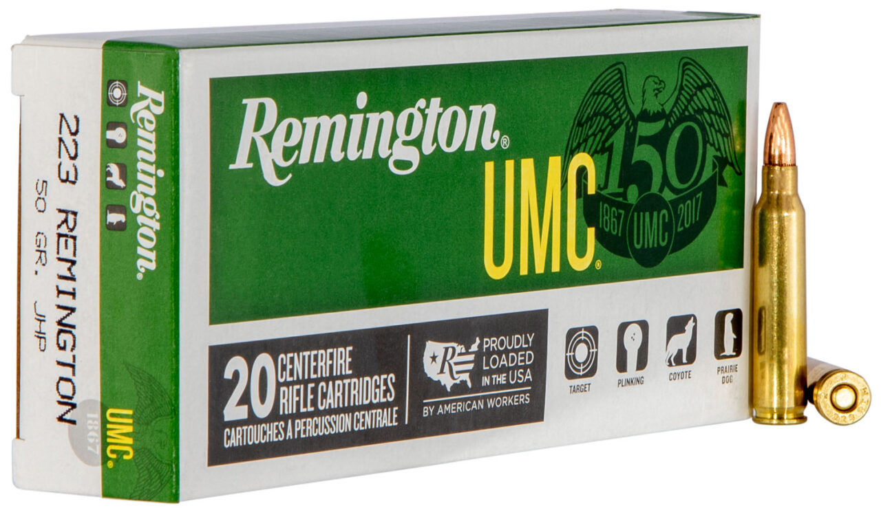 Remington Ammunition 23812 UMC 223 Rem 50 gr Jacketed Hollow Point (JHP) 20 Per Box/ 10 Cs
