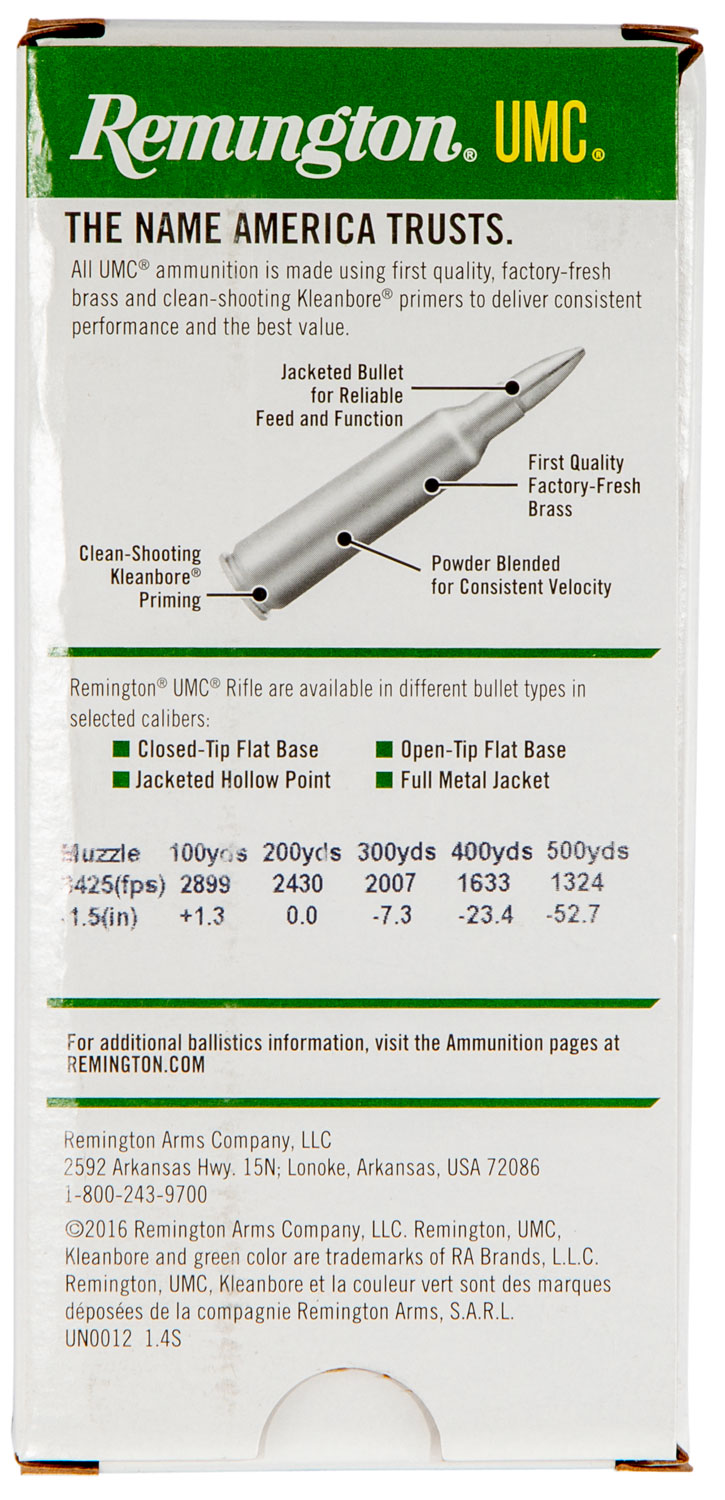 Remington Ammunition 23812 UMC 223 Rem 50 gr Jacketed Hollow Point (JHP) 20 Per Box/ 10 Cs - Image 3