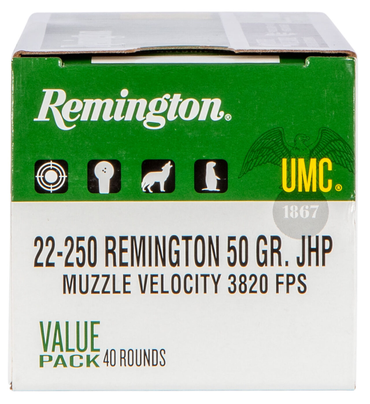 Remington Ammunition 23783 UMC Value Pack 22-250 Rem 50 gr Jacketed Hollow Point (JHP) 40 Per Box/ 10 Cs - Image 2