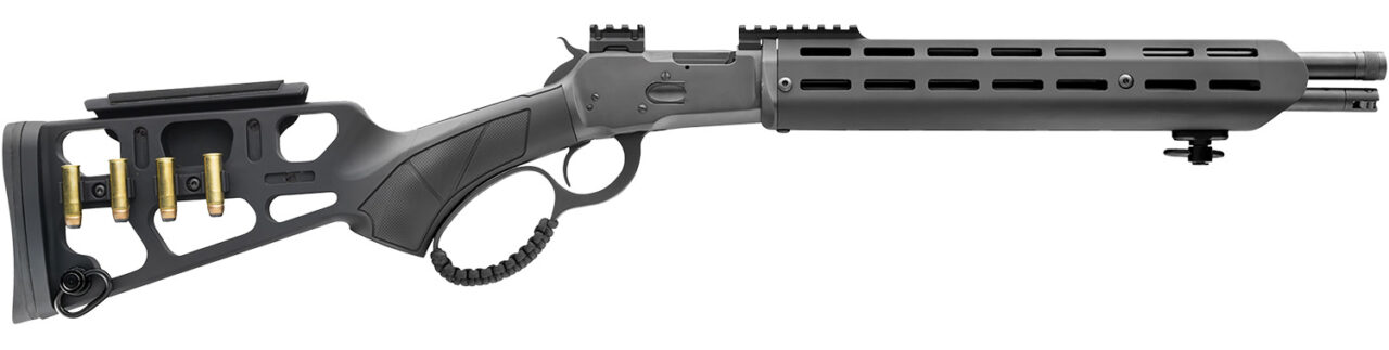 Chiappa Firearmss 920434 92 TD AE Tactical Wildlands 44 Mag 5+1 16" Threaded, Blued Barrel/Rec, Black Furniture, M-LOK Handguard, Skeletonized Stock with Ammo Holder, Wide Lever, Optics Mount, Paracord Sling