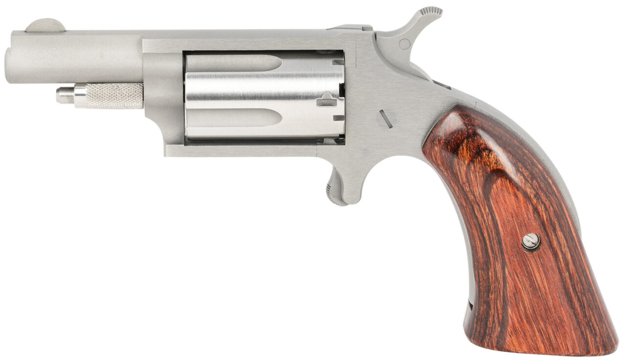 North American Arms 22MGBG Mini-Revolver 22 WMR 5 Shot 1.63" Barrel, Stainless Steel Barrel/Cylinder/Frame, Exclusive Wood Boot Grip - Image 2