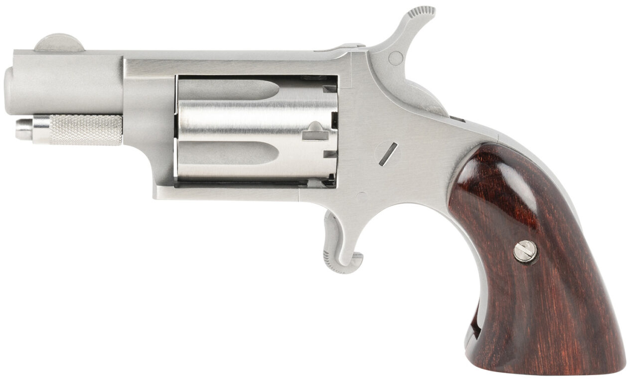 North American Arms 22LRGBG Mini-Revolver 22 LR 5 Shot 1.13" Barrel, Stainless Steel Barrel/Cylinder/Frame, Exclusive Wood Boot Grip - Image 2