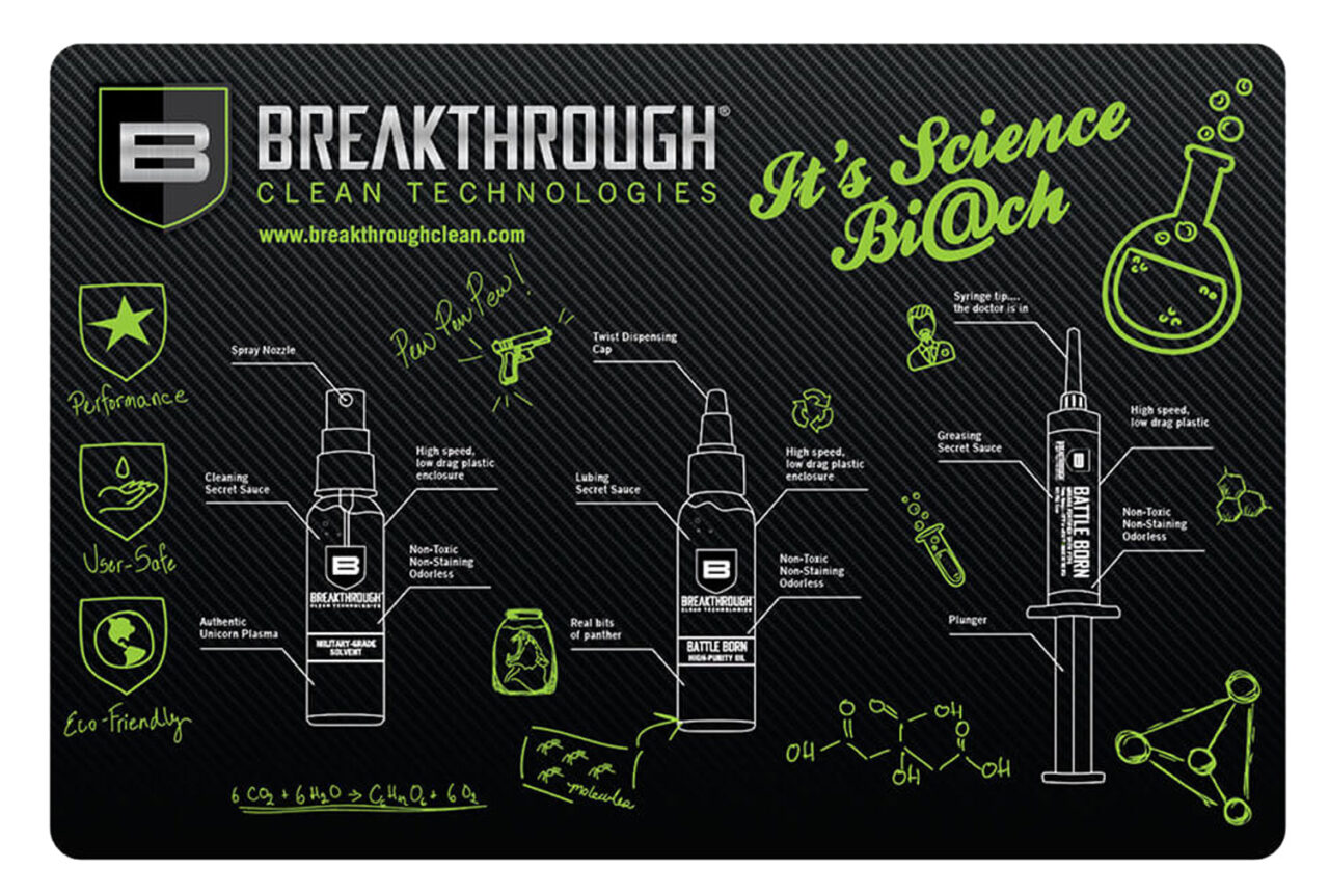 Breakthrough Clean BTRGMP Cleaning Mat Pistol Polyester Top w/Neoprene Rubber Backing 11" x 17"