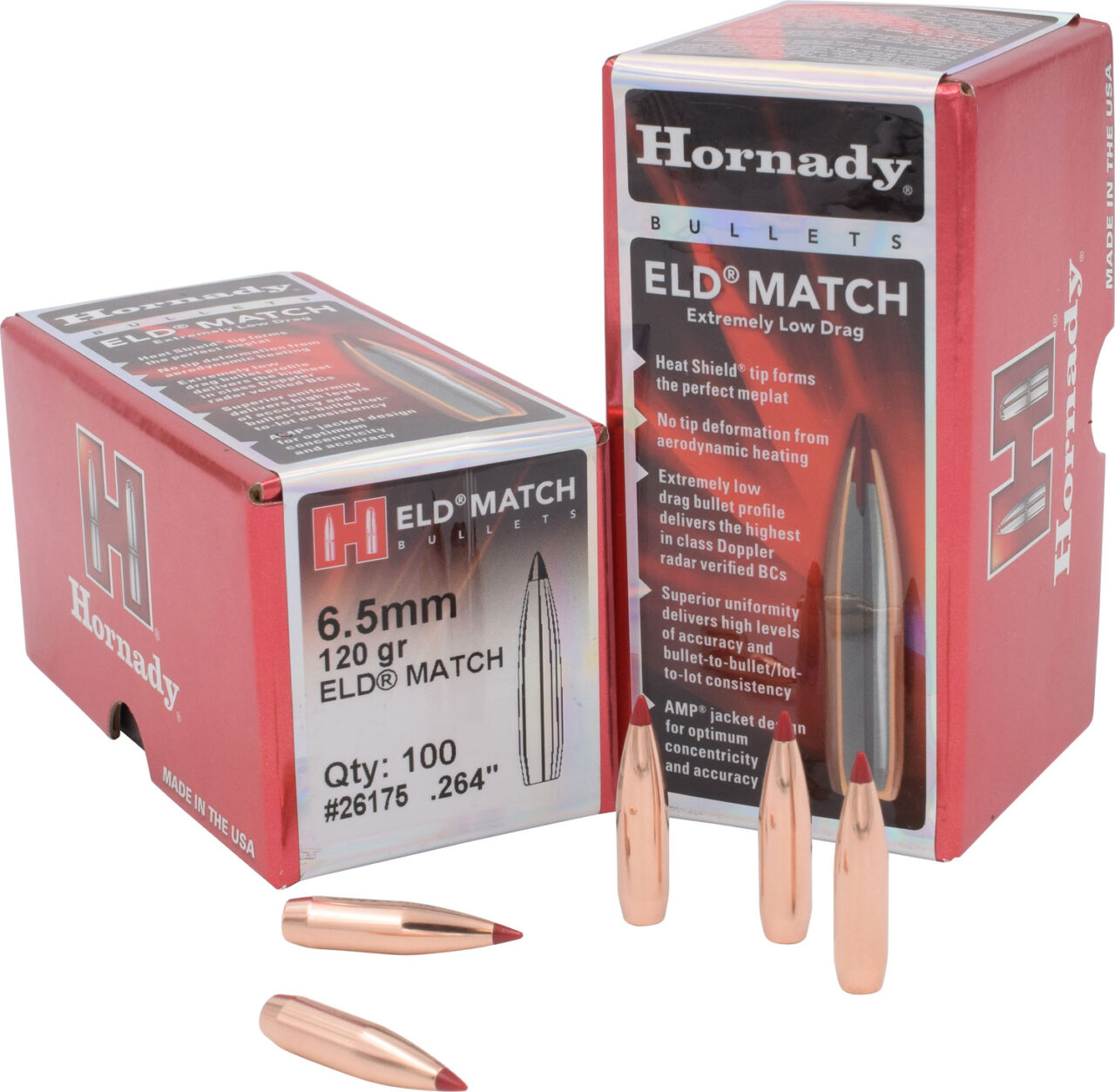 Hornady 26175 ELD Match 6.5mm .264 120 gr Extremely Low Drag-Match (ELD-M)