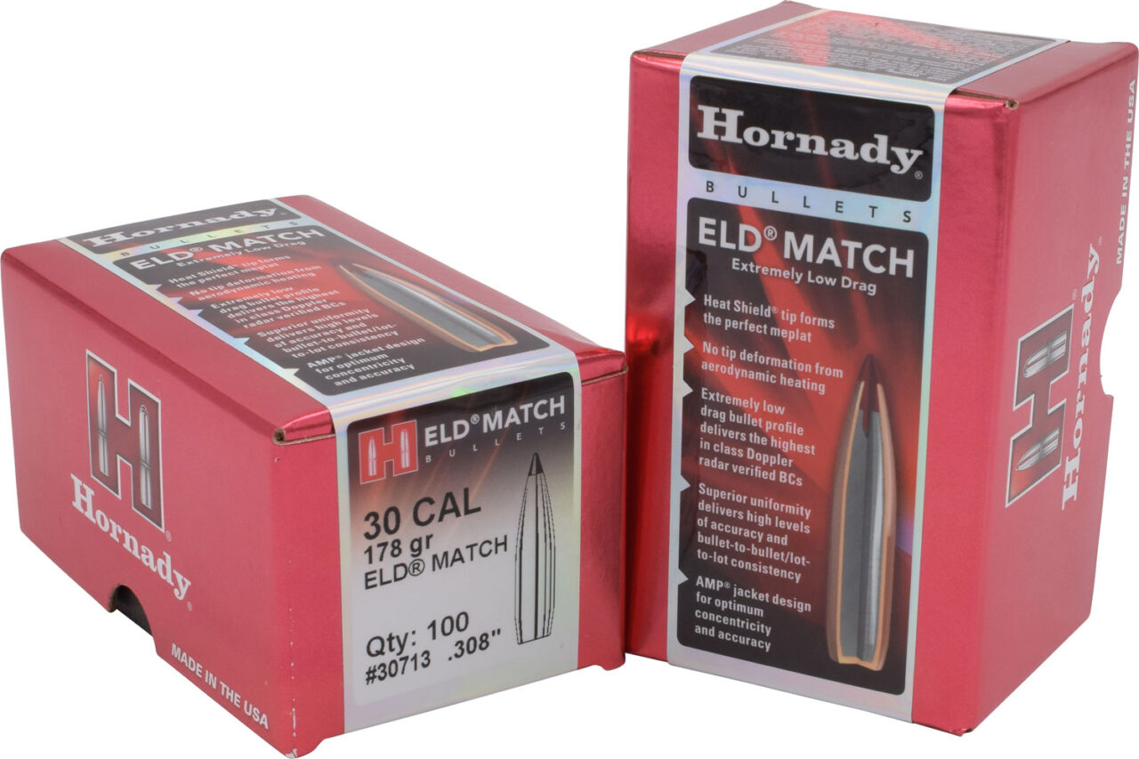 Hornady 30713 ELD Match 30 Cal .308 178 gr Extremely Low Drag-Match (ELD-M)