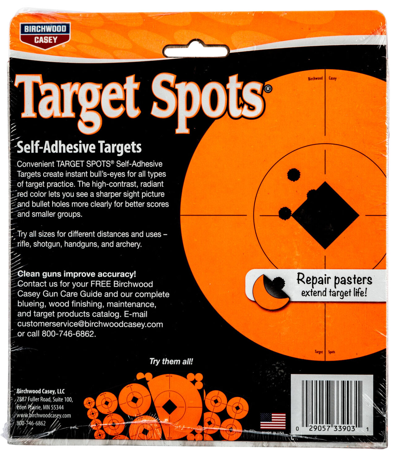 Birchwood Casey 33903 Target Spots Self-Adhesive Paper Black/Orange 3" Bullseye Includes Pasters 40 Targets - Image 2