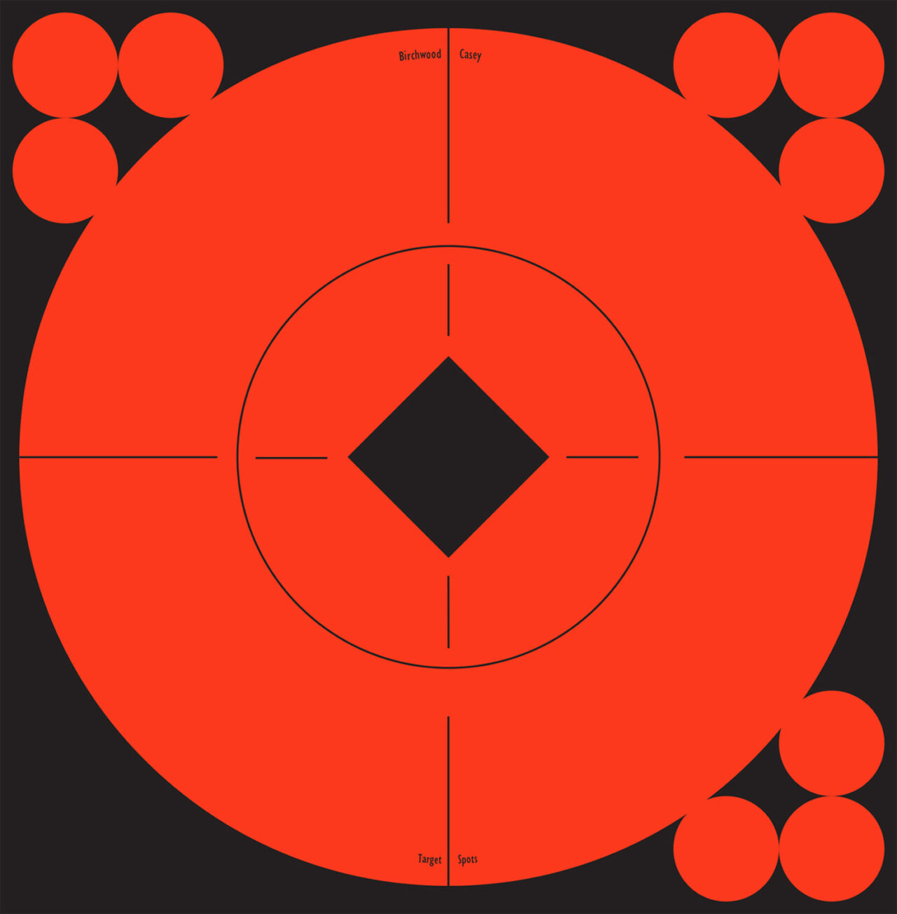 Birchwood Casey 33906 Target Spots Self-Adhesive Paper Black/Orange 6" Bullseye Includes Pasters 10 Targets