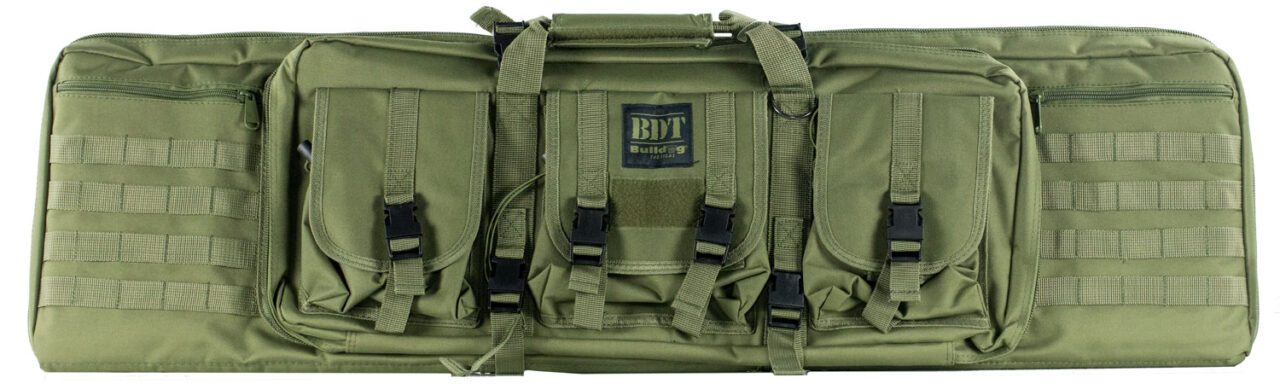 Bulldog BDT4043G BDT Tactical Single Rifles Case made of Nylon with Green Finish, 3 Accessory Pockets, Deluxe Padded Backstraps, Lockable Zippers & Padded Internal Divider 13" H x 43" W x 3" D Internal Dimensions