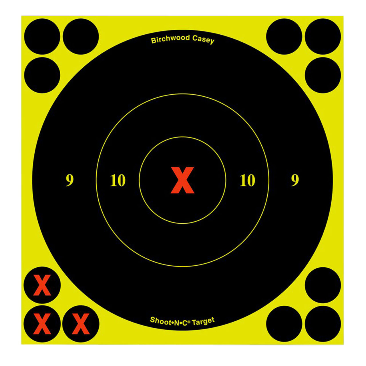 Birchwood Casey 34560 Shoot-N-C Reactive Target Self-Adhesive Paper Air Rifles/Centerfire Rifles/Rimfire Rifles Black/Yellow 6" X-Bullseye Includes Pasters 60 Per Pkg