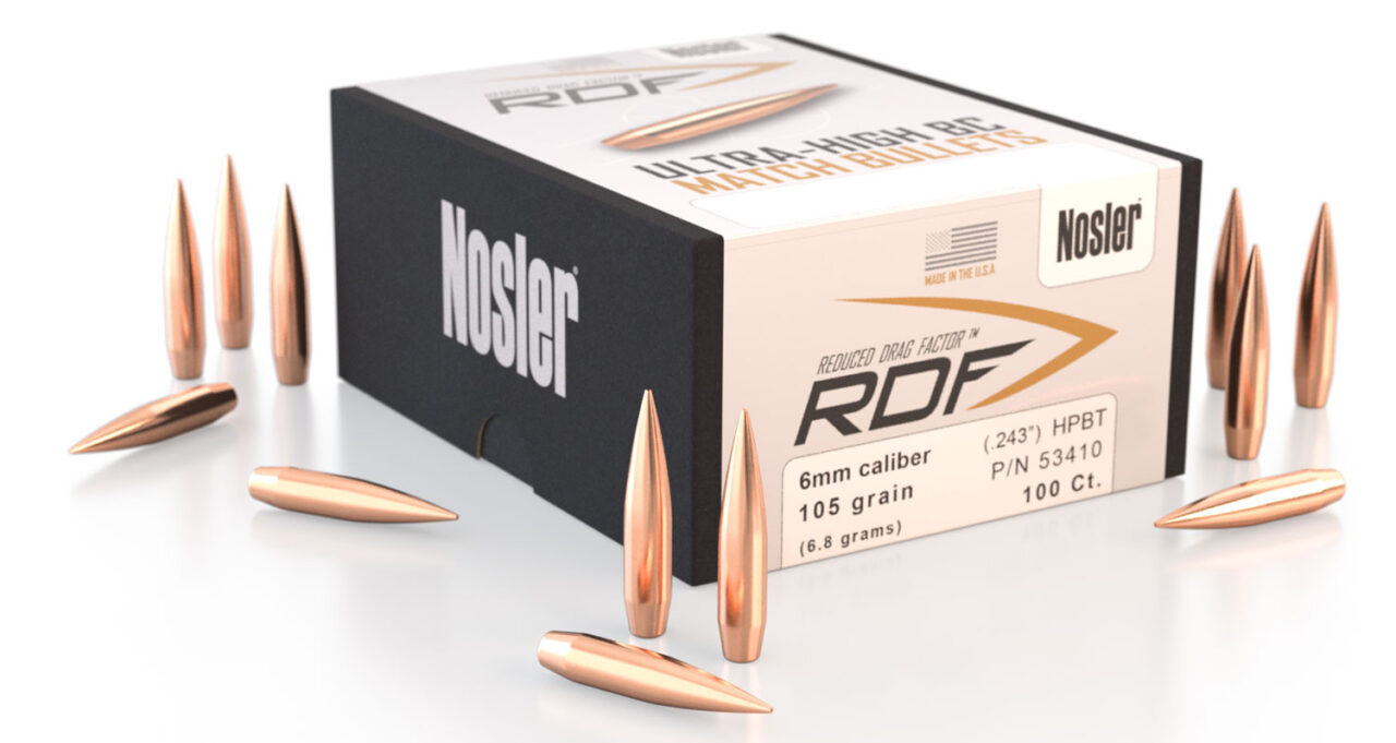 Nosler 53410 RDF Match 6mm .243 105 gr Hollow Point Boat-Tail (HPBT) 100 Per Box