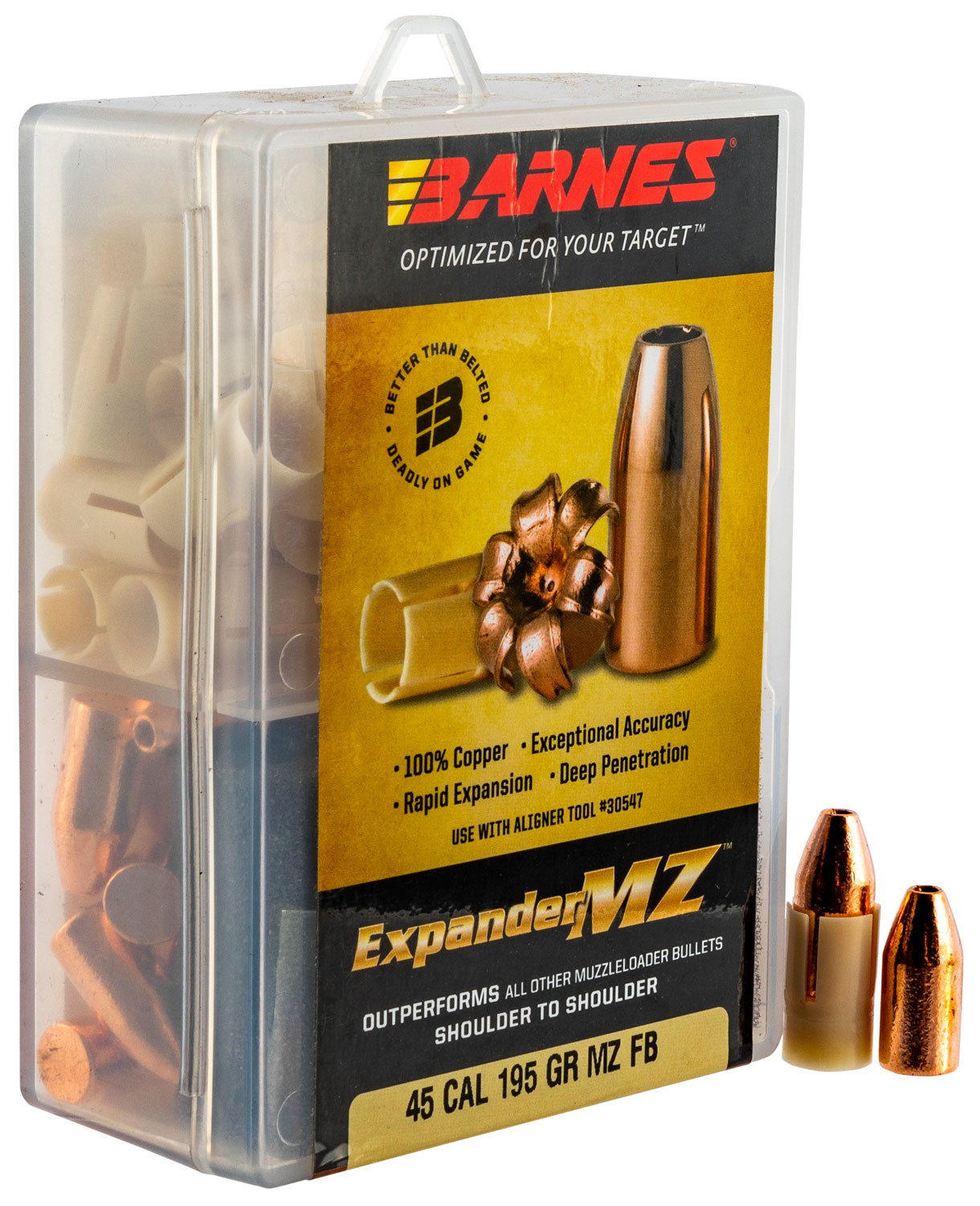 Barnes Bullets 30509 Expander MZ Muzzleloader 45 Cal Expander MZ Hollow Point 195 gr 24