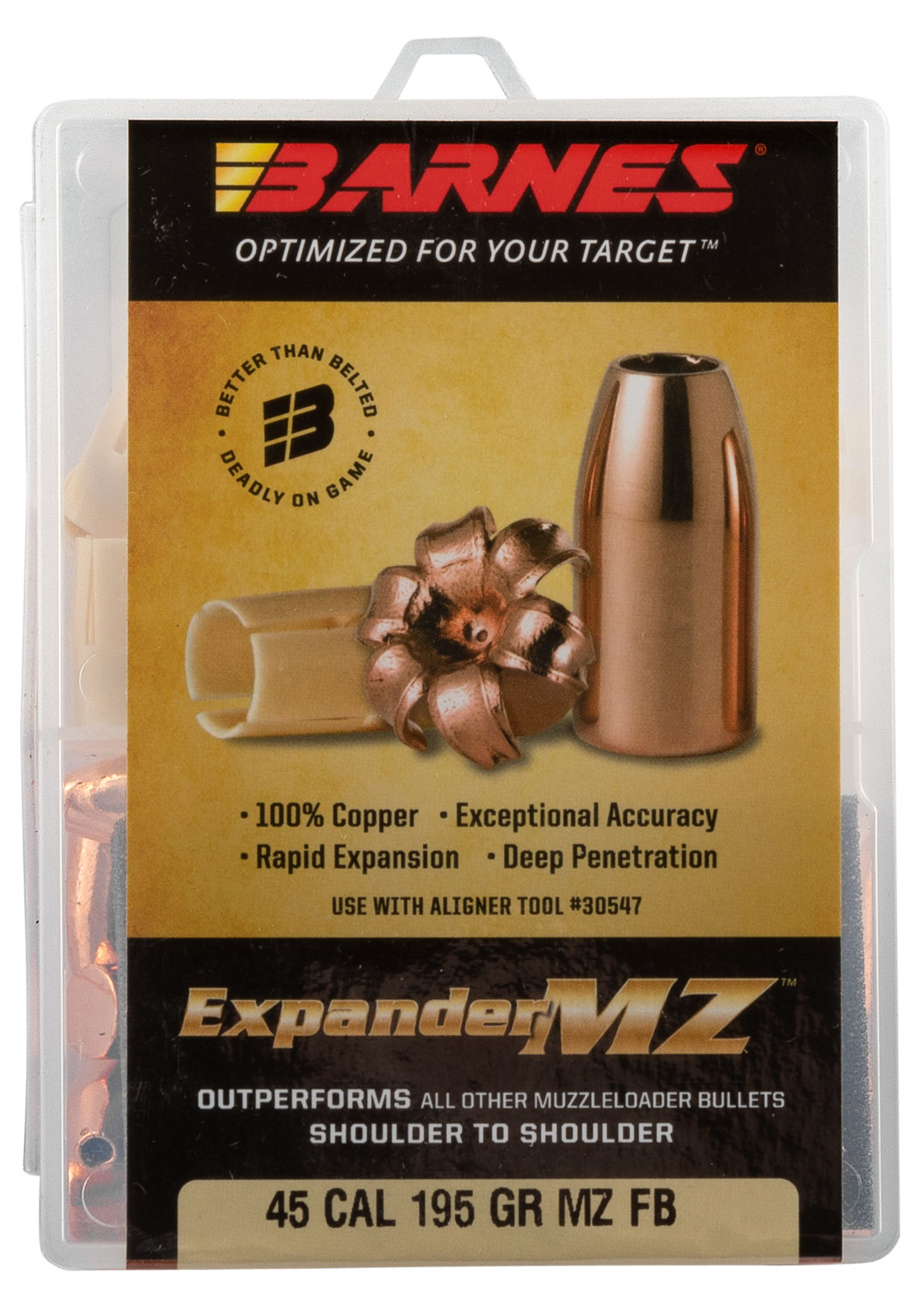 Barnes Bullets 30509 Expander MZ Muzzleloader 45 Cal Expander MZ Hollow Point 195 gr 24 - Image 2