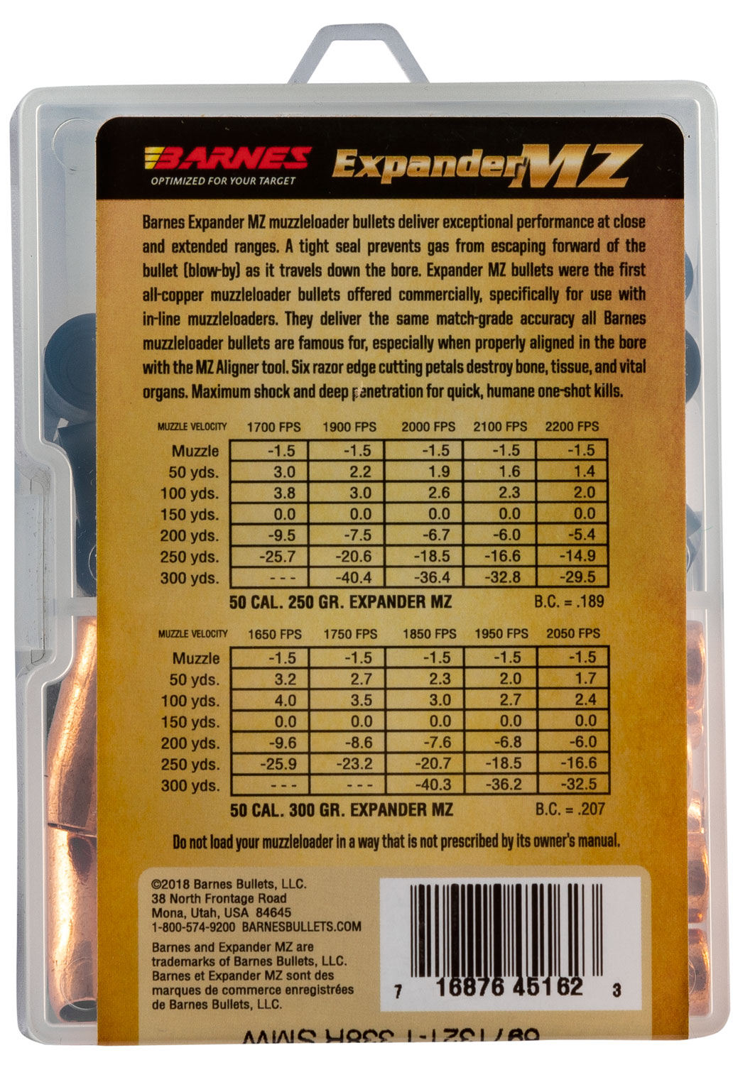 Barnes Bullets 30583 Expander MZ Muzzleloader 50 Cal Expander MZ Hollow Point 300 gr 24 - Image 3