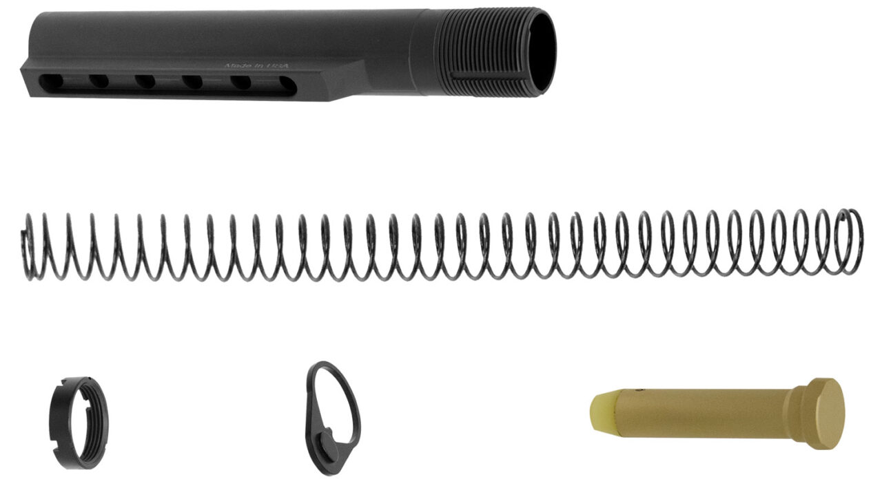 UTG Pro TLU001KIT Receiver Extension Kit Mil-Spec AR-15 6 position Black Hardcoat Anodized Aluminum Rifles