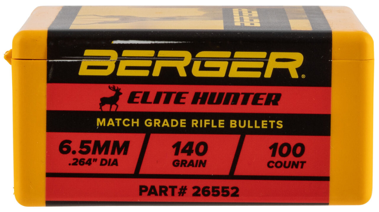 Berger Bullets 26552 Elite Hunter Match Grade 6.5mm .264 140 gr Boat-Tail (BT) 100 Per Box - Image 2