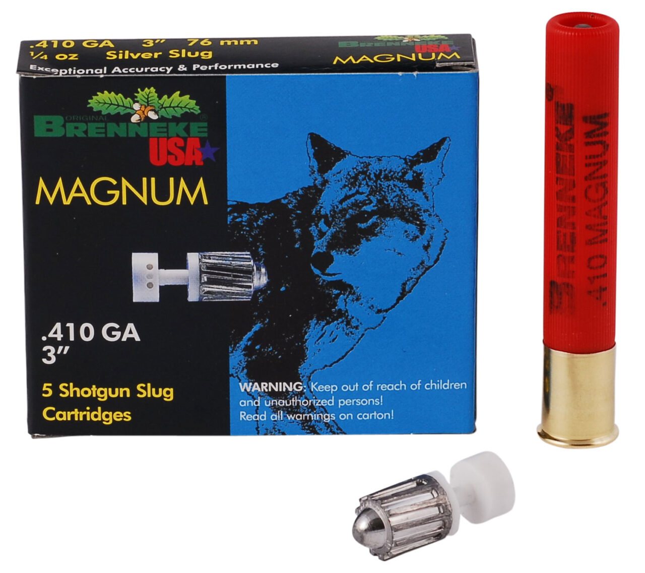 Brenneke SL4103M Magnum 410 Gauge 3" 1/4 oz Slug Shot 5 Per Box/ 90 Cs