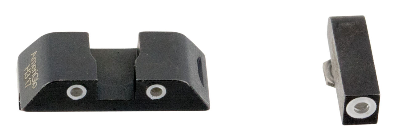 AmeriGlo GL119 Classic Tritium Sight for Glock Black | Green Tritium with White Outline Front and Rear Set
