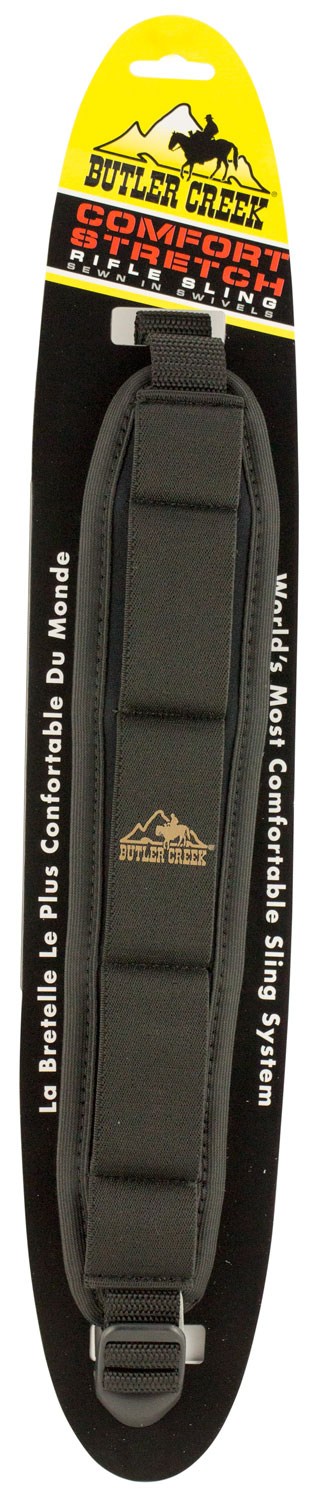 Butler Creek 81013 Comfort Stretch Rifles Sling Black Neoprene w/Non-Slip Grippers Adjustable Design & QD Swivels