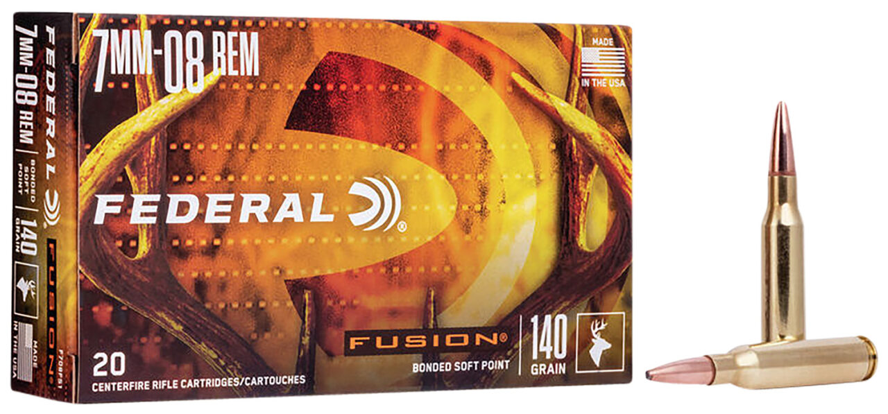 Federal F708FS1 Fusion 7mm-08 Rem 140 gr Fusion Soft Point 20 Per Box/ 10 Cs