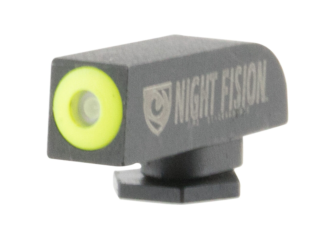 Night Fision GLK000001YGX Tritium Front Sight Fixed Yellow Ring/Black Frame, Compatible w/Glock 17/19/34/43/48 Post Mount