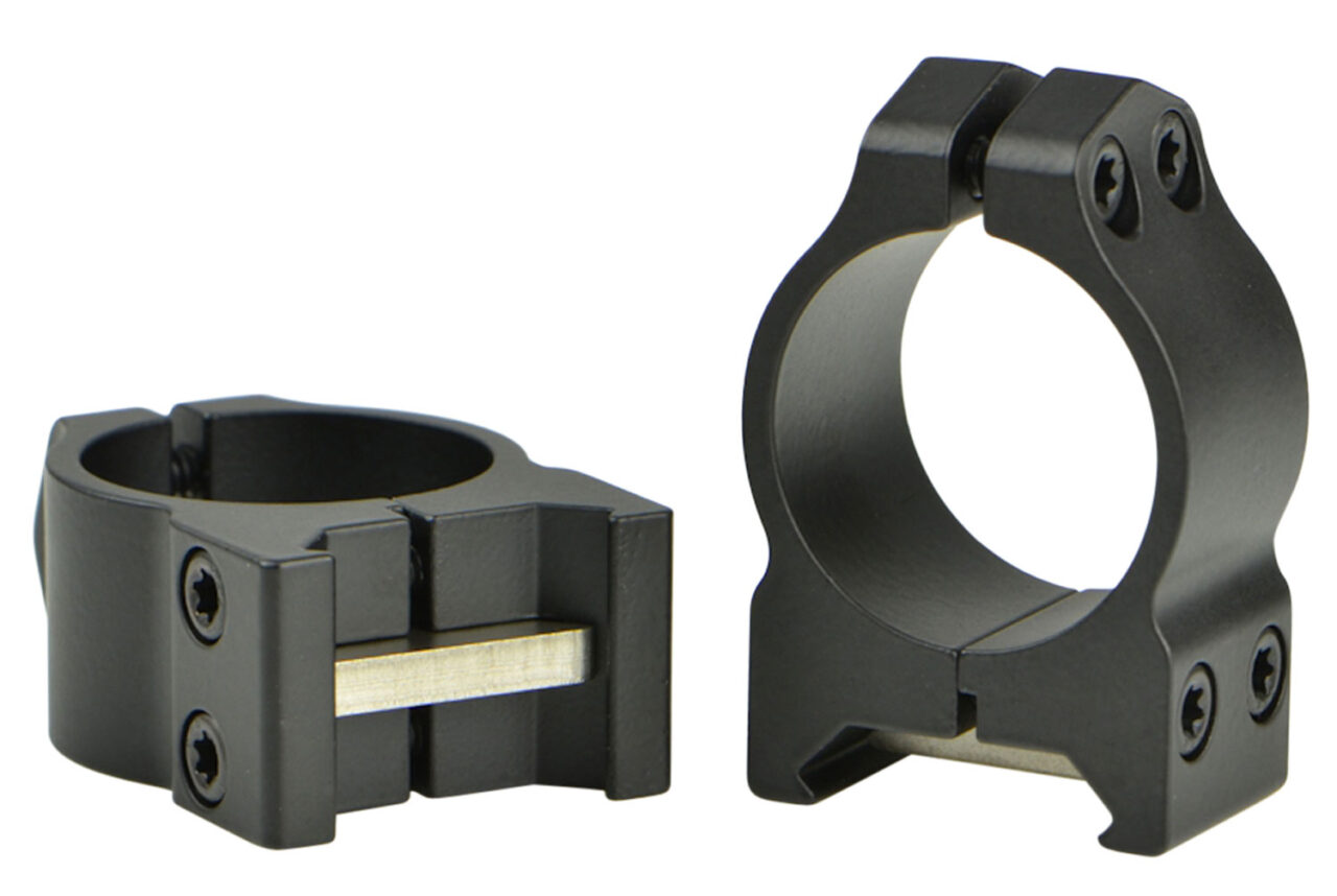 Warne 200M Maxima Vertical Ring Set Fixed For Rifles Maxima/Weaver/Picatinny Low 1" Tube Matte Black Steel