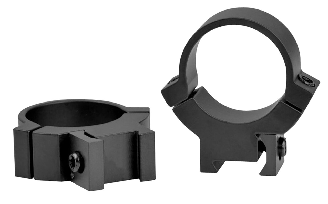Warne 721M Maxima Scope Ring Set Fixed For Rimfire Rifles Dovetail Medium 1" Tube Matte Black Steel