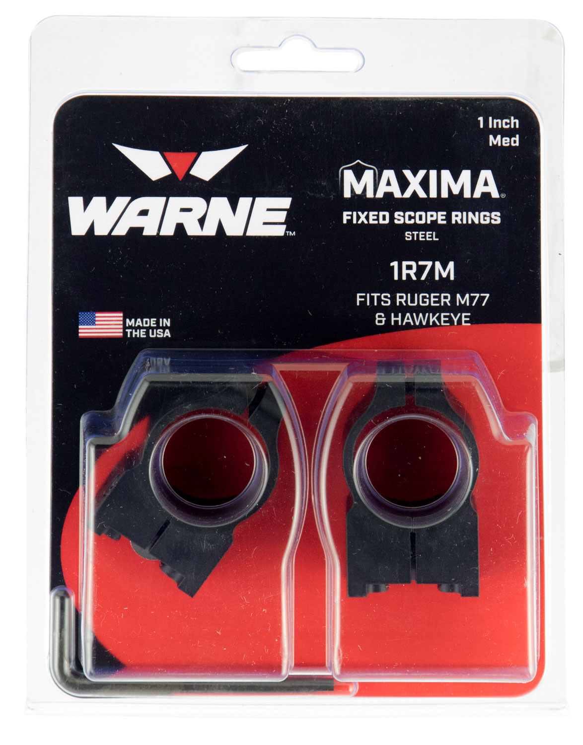 Warne 2TM Maxima Grooved Receiver Ring Set Fixed For Rifles Tikka Dovetail High 1" Tube Matte Black Steel